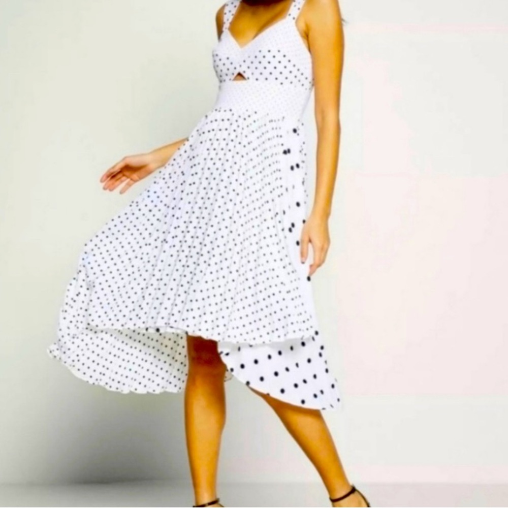 Banana Republic black and white polka dot midi dress - NWT!